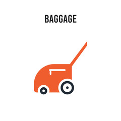 Baggage vector icon on white background. Red and black colored Baggage icon. Simple element illustration sign symbol EPS