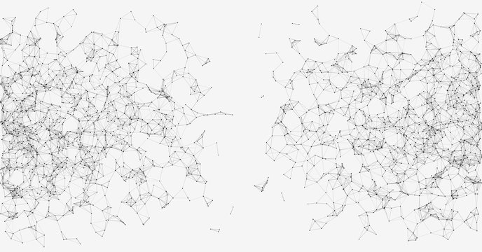 Network Mesh Random Procedural Art background illustration