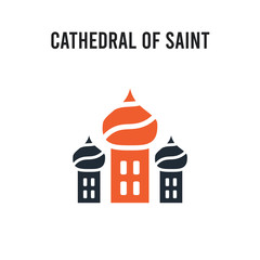 Cathedral of saint basil vector icon on white background. Red and black colored Cathedral of saint basil icon. Simple element illustration sign symbol EPS