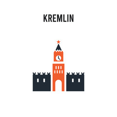 Fototapeta na wymiar Kremlin vector icon on white background. Red and black colored Kremlin icon. Simple element illustration sign symbol EPS