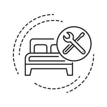 bed repair icon with wrench and screwdriver clip art preview