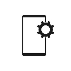 Phone Setup Gear icon. Vector illustration style is a flat iconic phone setup gear symbol