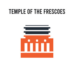 Temple of the frescoes vector icon on white background. Red and black colored Temple of the frescoes icon. Simple element illustration sign symbol EPS