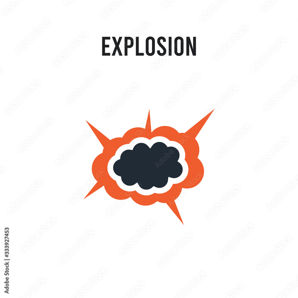 Poster explosion vector icon on white background. red and black colored explosion icon. simple element illu