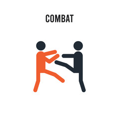 combat vector icon on white background. Red and black colored combat icon. Simple element illustration sign symbol EPS