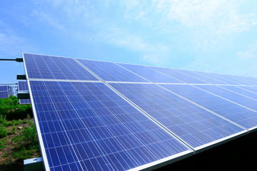 Solar power generation equipment, on the hillside