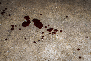 Picture of blood stains that fall on the road surface.