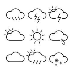 Obraz premium Weather vector outline icons simple illustration