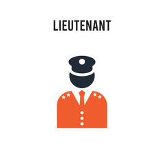 lieutenant vector icon on white background. Red and black colored lieutenant icon. Simple element illustration sign symbol EPS
