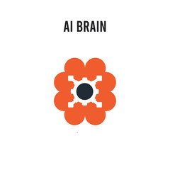 ai Brain vector icon on white background. Red and black colored ai Brain icon. Simple element illustration sign symbol EPS