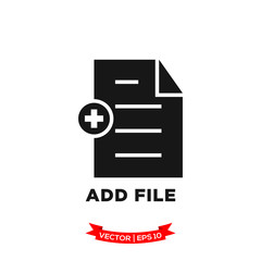 add file icon in trendy flat style, file icon