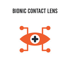 Bionic contact lens vector icon on white background. Red and black colored Bionic contact lens icon. Simple element illustration sign symbol EPS