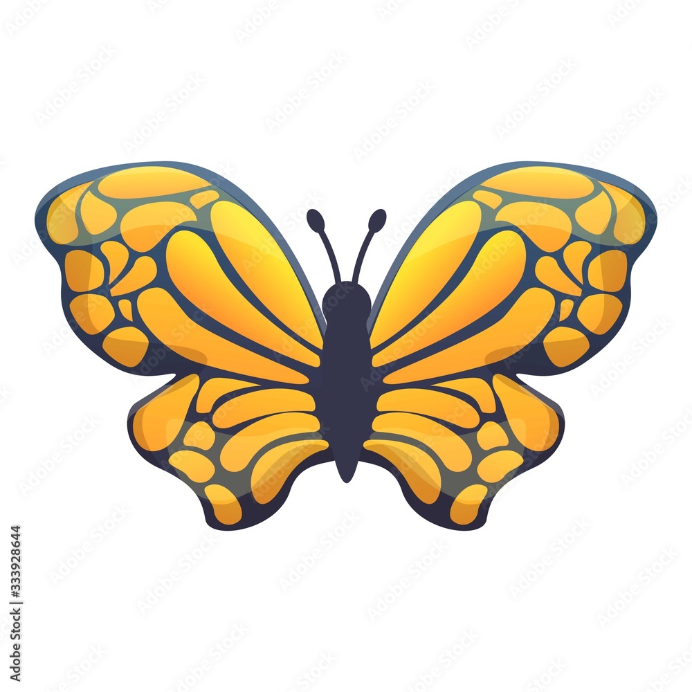 Poster macro drawing butterfly icon. cartoon of macro drawing butterfly vector icon for web design isolated