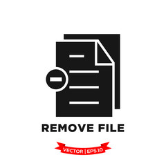 Fototapeta na wymiar remove file icon in trendy flat style, file icon, document vector icon