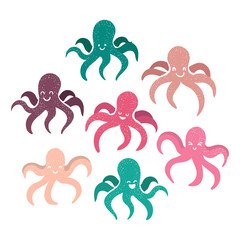 Octopus cute collection in kids style