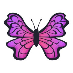 Ornament butterfly icon. Cartoon of ornament butterfly vector icon for web design isolated on white background