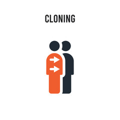 Cloning vector icon on white background. Red and black colored Cloning icon. Simple element illustration sign symbol EPS