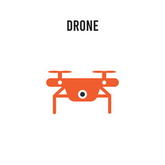 Fototapeta premium Drone vector icon on white background. Red and black colored Drone icon. Simple element illustration sign symbol EPS