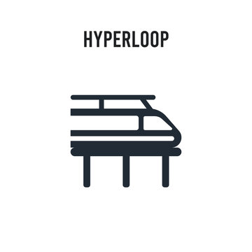 Hyperloop vector icon on white background. Red and black colored Hyperloop icon. Simple element illustration sign symbol EPS
