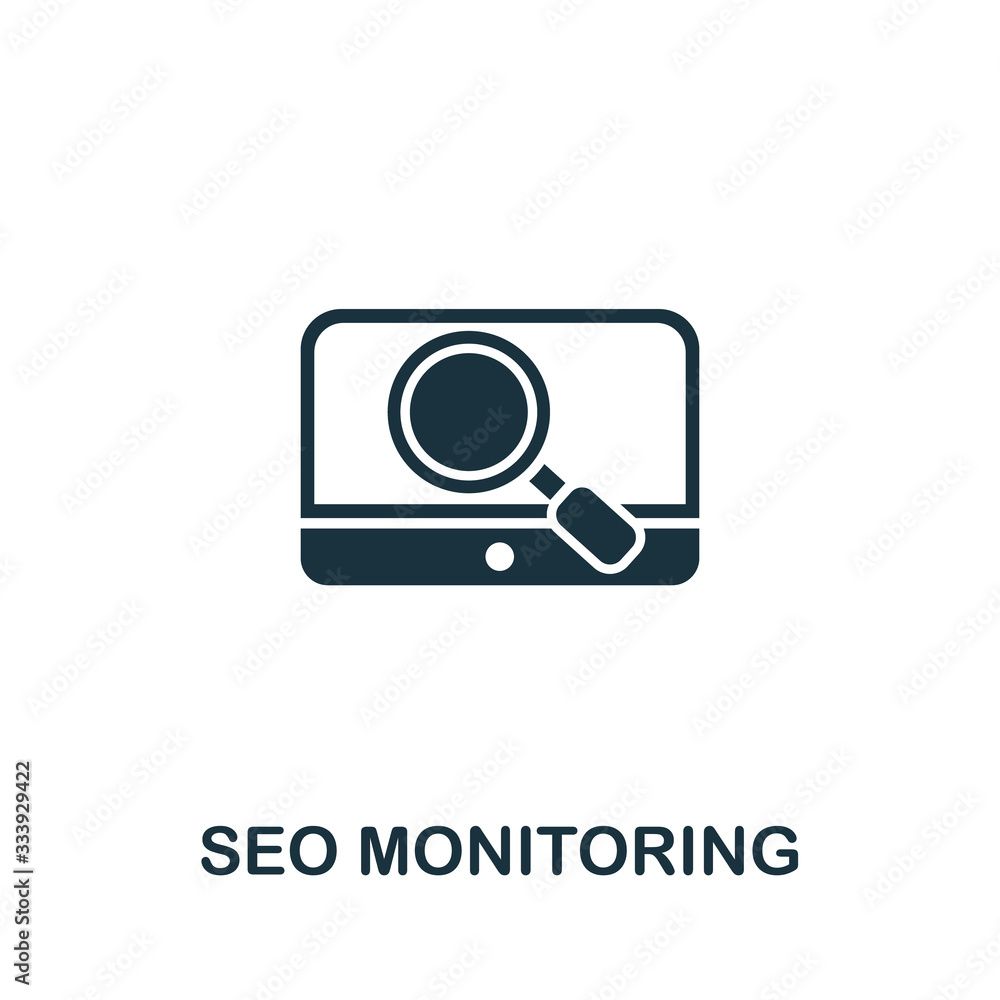 Aufkleber seo monitoring icon from seo collection. simple line seo monitoring icon for templates, web design a