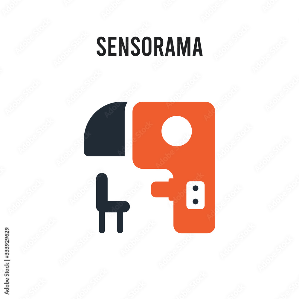 Poster sensorama vector icon on white background. red and black colored sensorama icon. simple element illu