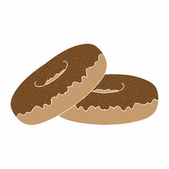 donuts vector design. digital hand drawn style. grain texture