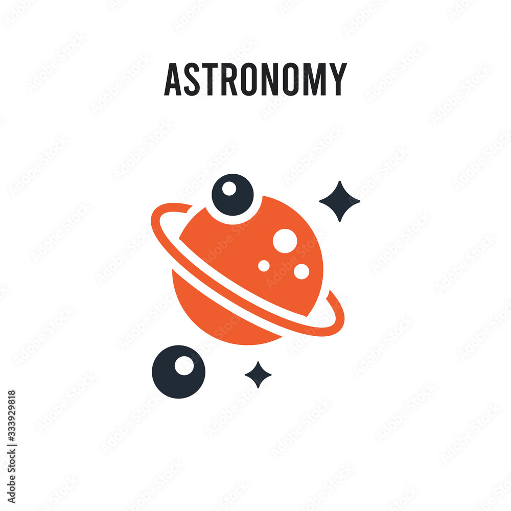 Poster astronomy vector icon on white background. red and black colored astronomy icon. simple element illu