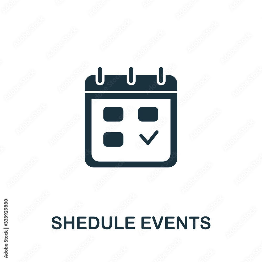 Poster schedule events icon from seo collection. simple line schedule events icon for templates, web design