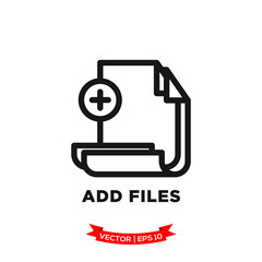 Obraz premium add file icon in trendy flat style, file icon