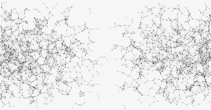 Network Mesh Random Procedural Art background illustration