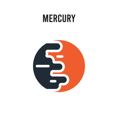 Fototapeta premium Mercury vector icon on white background. Red and black colored Mercury icon. Simple element illustration sign symbol EPS