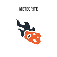 Meteorite vector icon on white background. Red and black colored Meteorite icon. Simple element illustration sign symbol EPS