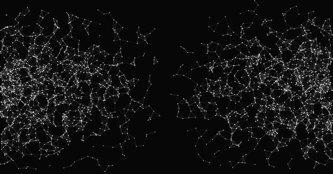 Network Mesh Random Procedural Art background illustration
