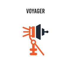 Voyager vector icon on white background. Red and black colored Voyager icon. Simple element illustration sign symbol EPS
