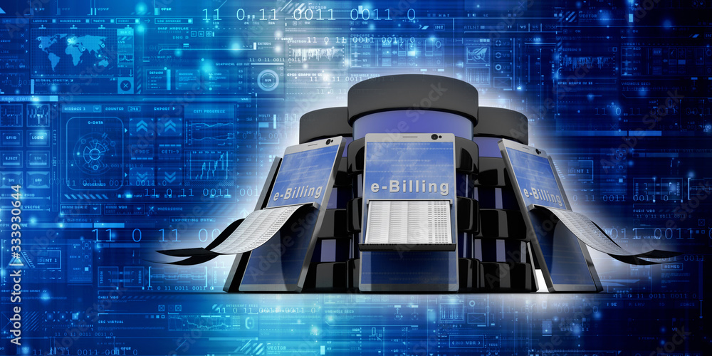 Poster 3d rendering mobile phone data