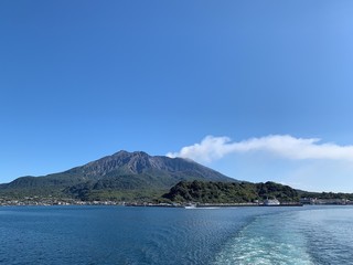 鹿児島の桜島が見える風景