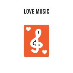 love Music vector icon on white background. Red and black colored love Music icon. Simple element illustration sign symbol EPS