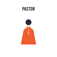 Pastor vector icon on white background. Red and black colored Pastor icon. Simple element illustration sign symbol EPS