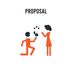 Proposal vector icon on white background. Red and black colored Proposal icon. Simple element illustration sign symbol EPS