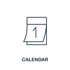 Calendar icon from office tools collection. Simple line Calendar icon for templates, web design and infographics