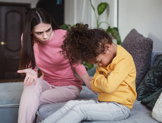 Mom scolds her daughter and girl was offended