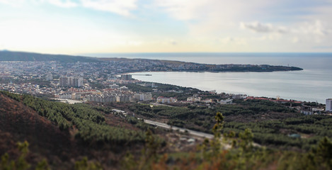 Fototapeta premium the resort city of Gelendzhik, view of the city center and the Bay from the mountains