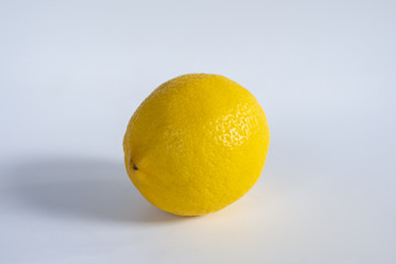 Fresh lemon fruit studio shot on white background.