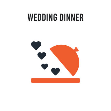 wedding Dinner vector icon on white background. Red and black colored wedding Dinner icon. Simple element illustration sign symbol EPS