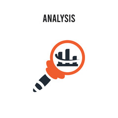 Analysis vector icon on white background. Red and black colored Analysis icon. Simple element illustration sign symbol EPS