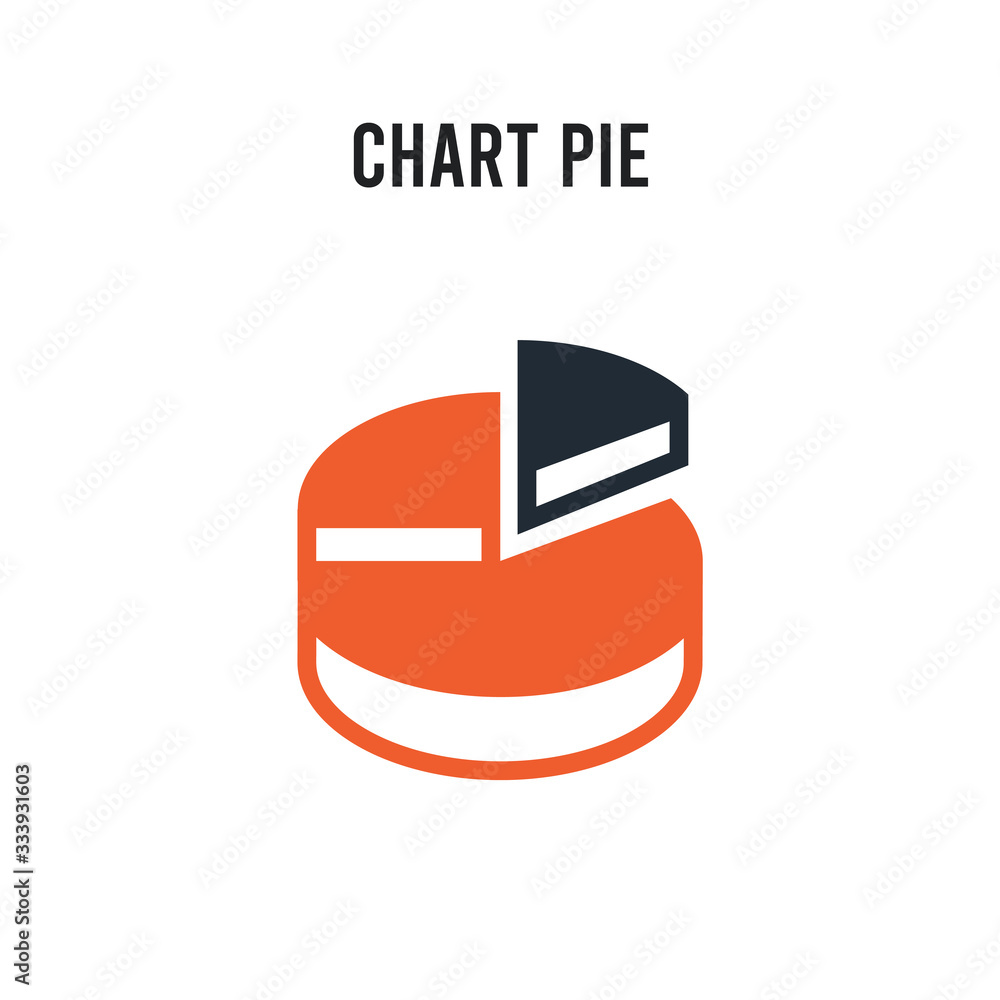 Poster chart pie vector icon on white background. red and black colored chart pie icon. simple element illu