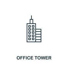 Office Tower icon from office tools collection. Simple line Office Tower icon for templates, web design and infographics