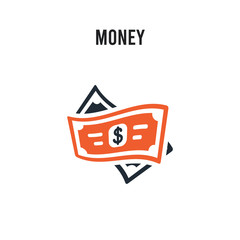 Money vector icon on white background. Red and black colored Money icon. Simple element illustration sign symbol EPS