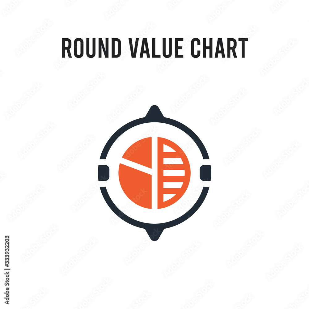 Poster round value chart vector icon on white background. red and black colored round value chart icon. sim