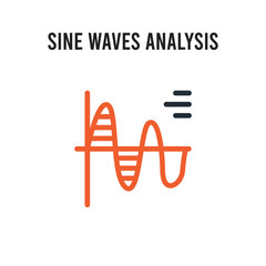 Sine Waves Analysis vector icon on white background. Red and black colored Sine Waves Analysis icon. Simple element illustration sign symbol EPS